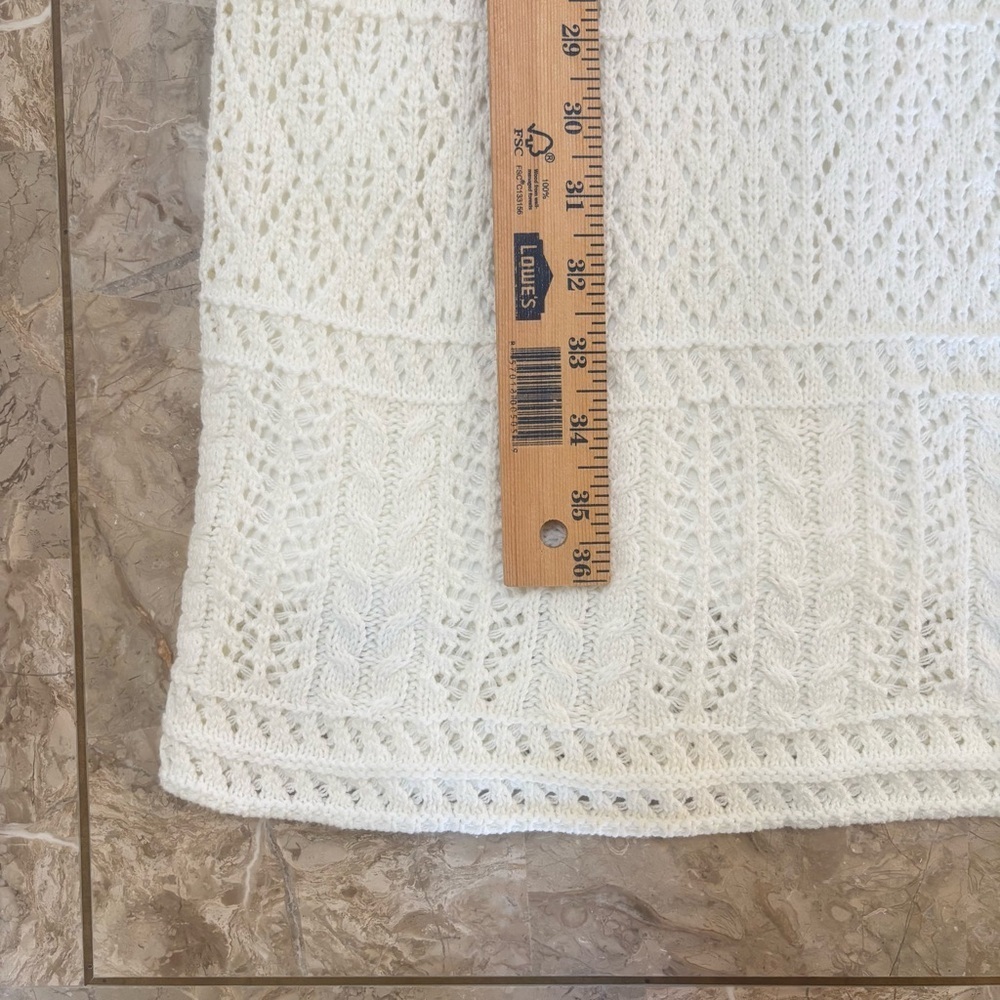 Taylor Ivory Crochet Knit Midi Cottagecore Dress – Size XL - Picture 9 of 13